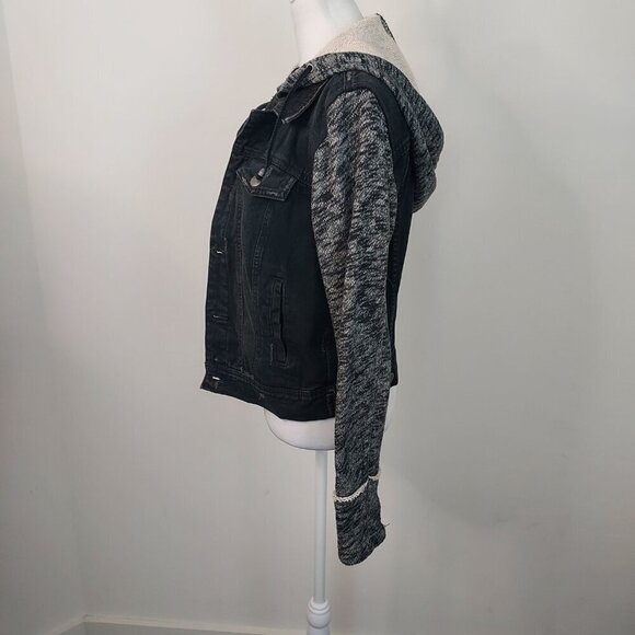 Free People Mixed Media Denim Jean Jacket Size Small - Picture 6 of 15